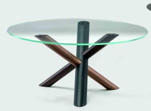 W / Table basse ronde Ø 90 cm plateau verre