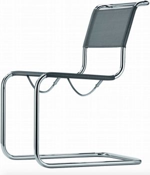 S 33 N / Chaise design filet synthétique argenté