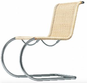 S 533 R / Fauteuil piètement luge Mies van der Rohe cannage