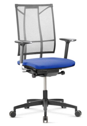 Sail / Fauteuil de bureau résille avec accoudoirs Bleu