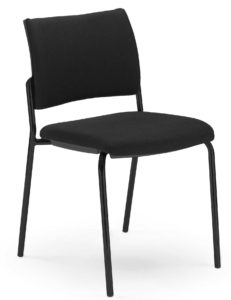 Atik / Chaise visiteur tissu 4 pieds Noir MBEco (ref. 14038)