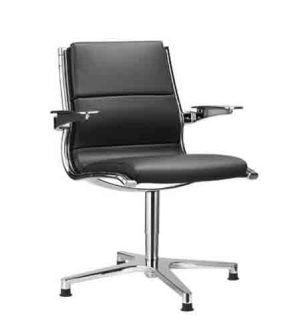 Sit it Classic / Fauteuil de réunion en cuir Noir