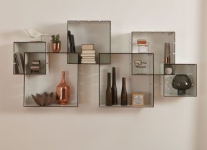 Konnex / Etagère design murale modulable lot de 3 cubes encastrables