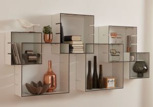 Konnex / Etagère design murale modulable lot de 3 cubes encastrables