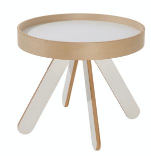 Valet / Table basse ronde H40 cm Blanc