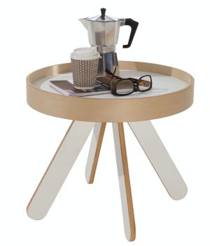 Valet / Table basse ronde H40 cm Blanc