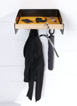 Urban Wardrobe / Patère murale vide-poches Blanc + Anthracite