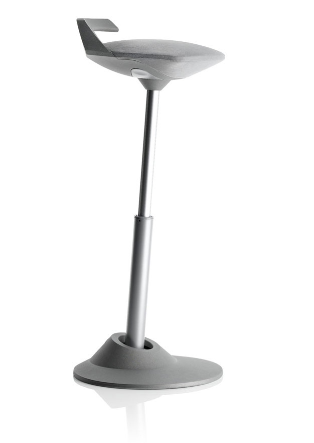 Muvman / Tabouret ergonomique réglable Gris 1 Muvman Aeris / Tabouret ergonomique pied gris microfibre Aeris (ref. 14778i)