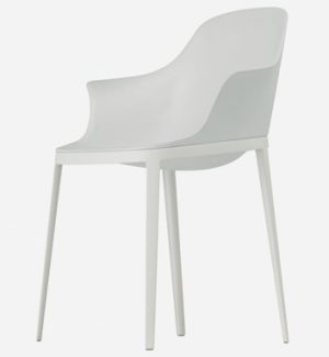 Elle arm / Chaise design avec accoudoirs Blanc