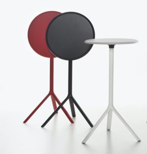 Miura / Table haute ronde Ø 80 cm rabattable Hpl Blanc