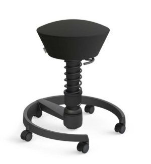 Swopper / Tabouret ergonomique à roulettes similicuir Noir
